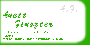 anett finszter business card